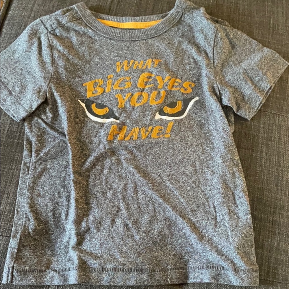 Cute grey graphic tee with wolf eyes